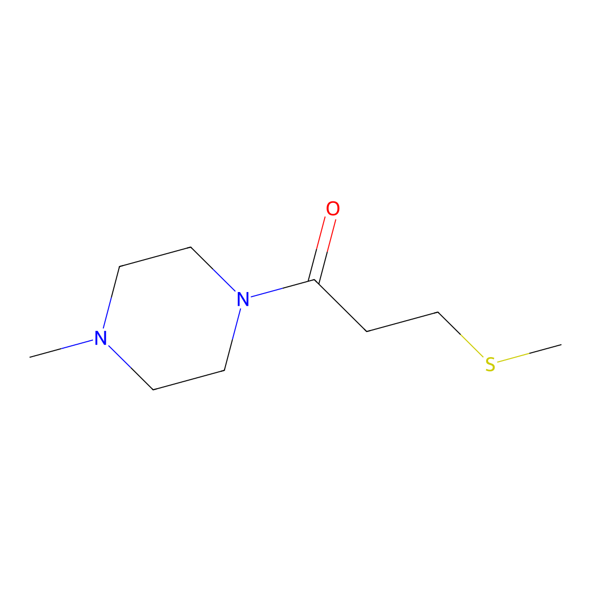 1-(4-Methylpiperazin-1-yl)-3-(methylsulfanyl)propan-1-one molecular structure, CAS 1090832-62-4