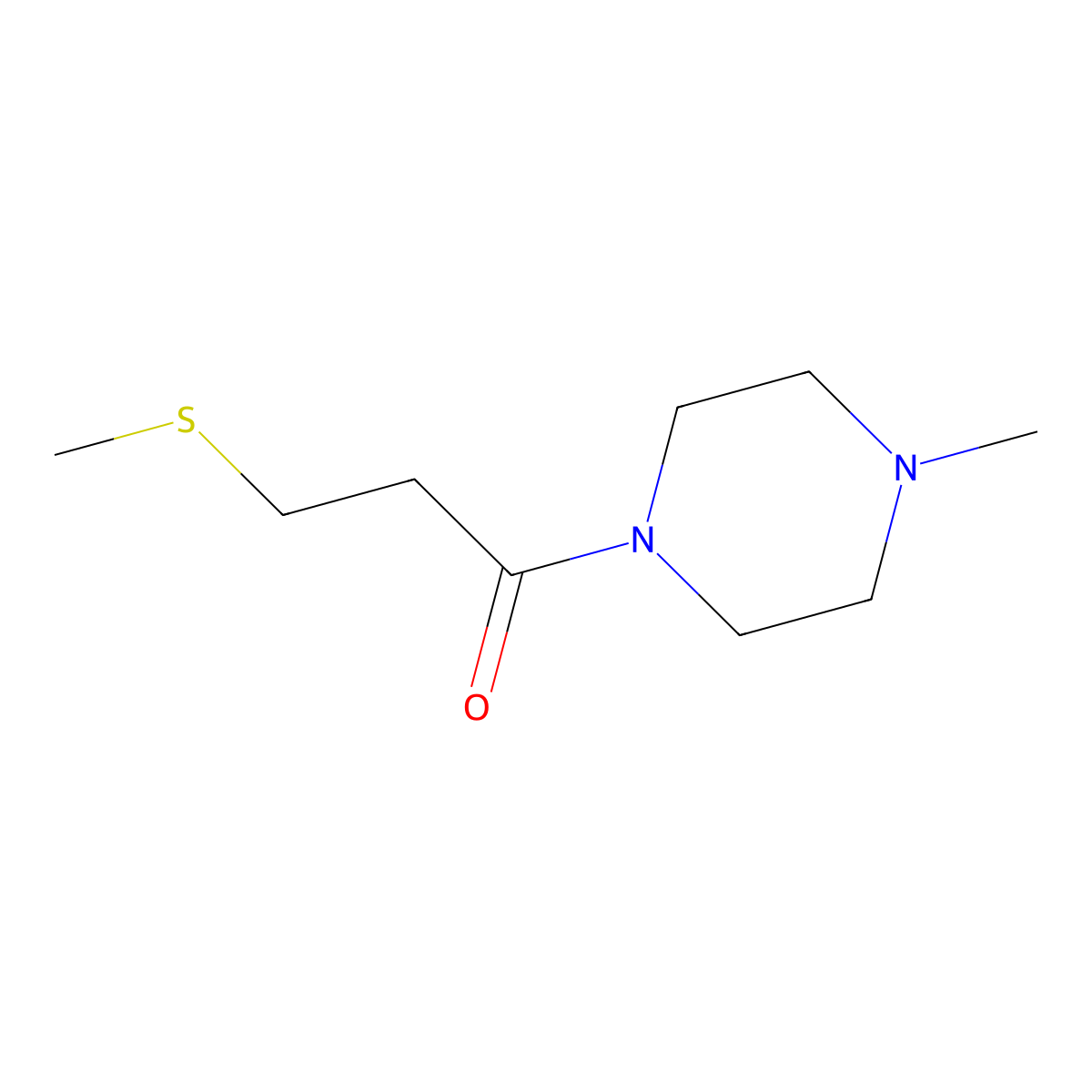 1-(4-Methylpiperazin-1-yl)-3-(methylsulfanyl)propan-1-one molecular structure, CAS 1090832-62-4