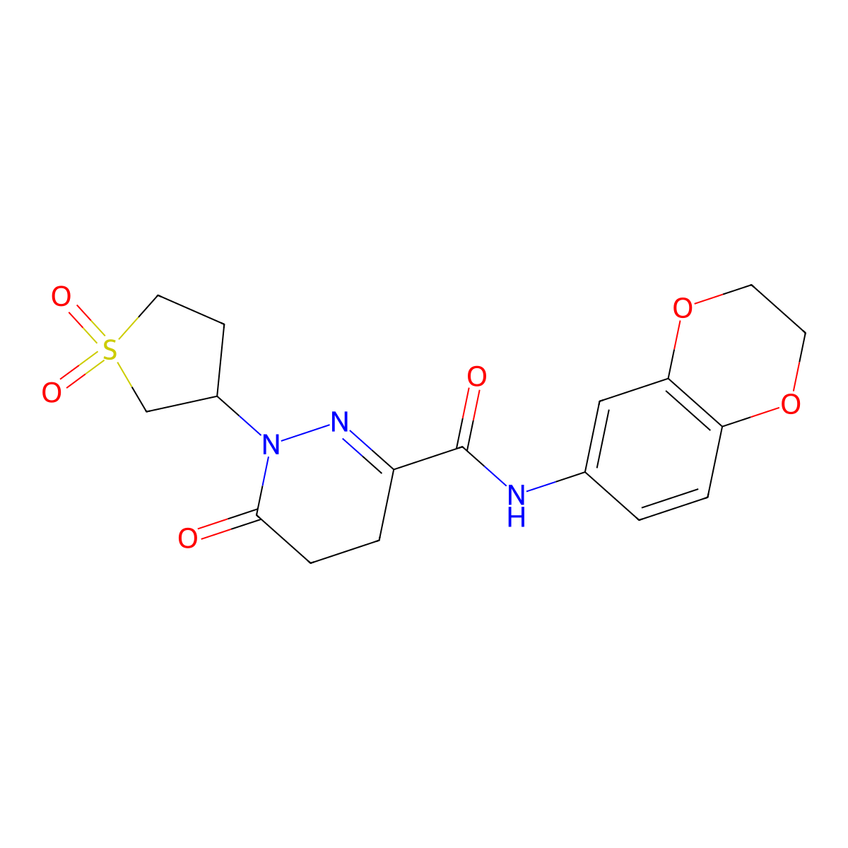 N-(2,3-dihydro-1,4-benzodioxin-6-yl)-1-(1,1-dioxidotetrahydrothiophen-3-yl)-6-oxo-1,4,5,6-tetrahydropyridazine-3-carboxamide molecular structure, CAS 1090833-78-5