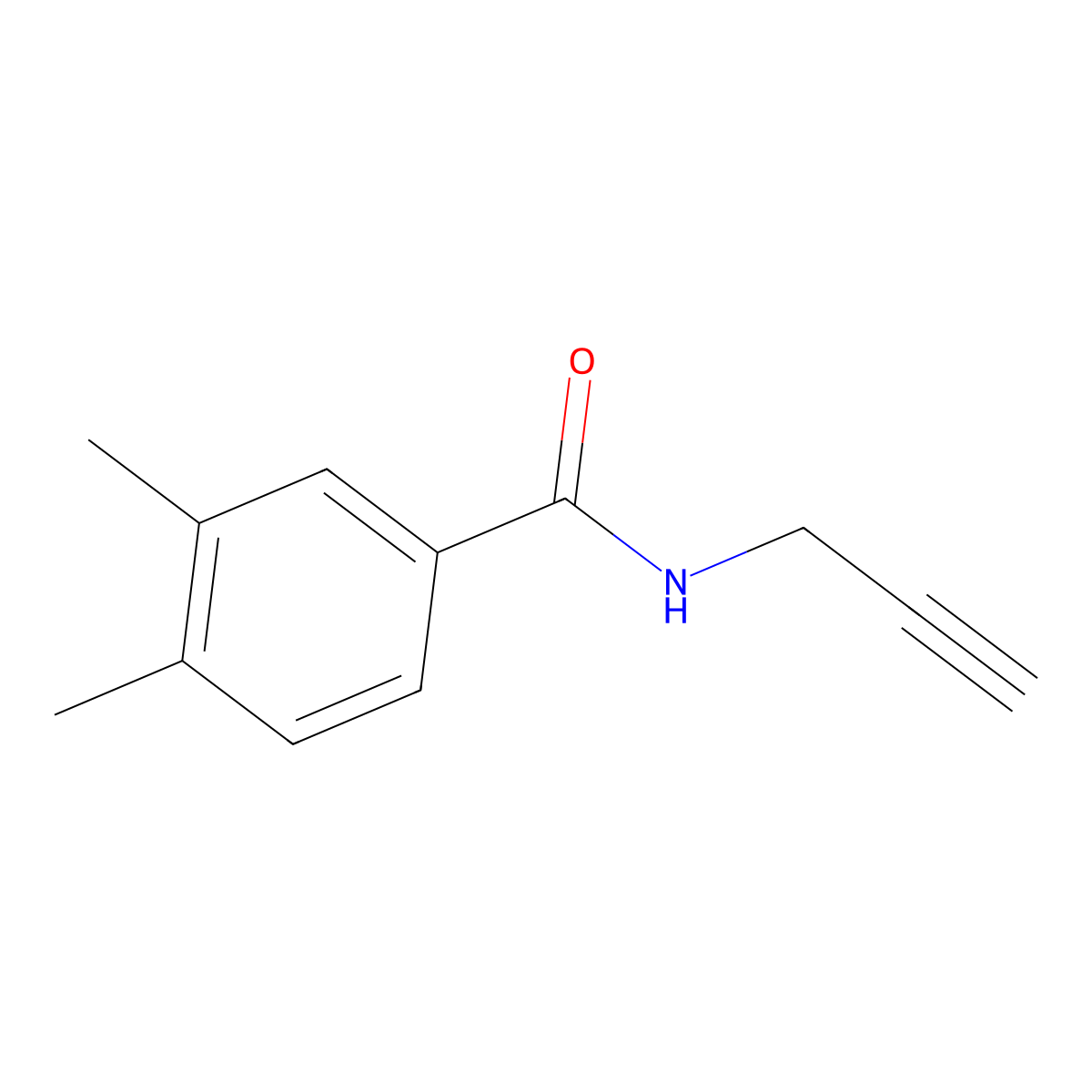 3,4-Dimethyl-N-(prop-2-YN-1-YL)benzamide molecular structure, CAS 1090846-27-7