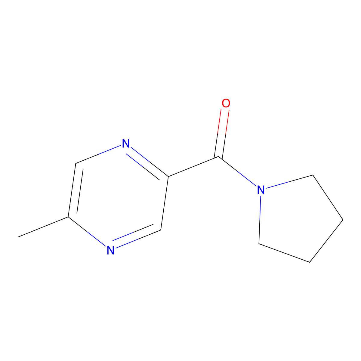 2-Methyl-5-(pyrrolidine-1-carbonyl)pyrazine molecular structure, CAS 1090854-34-4