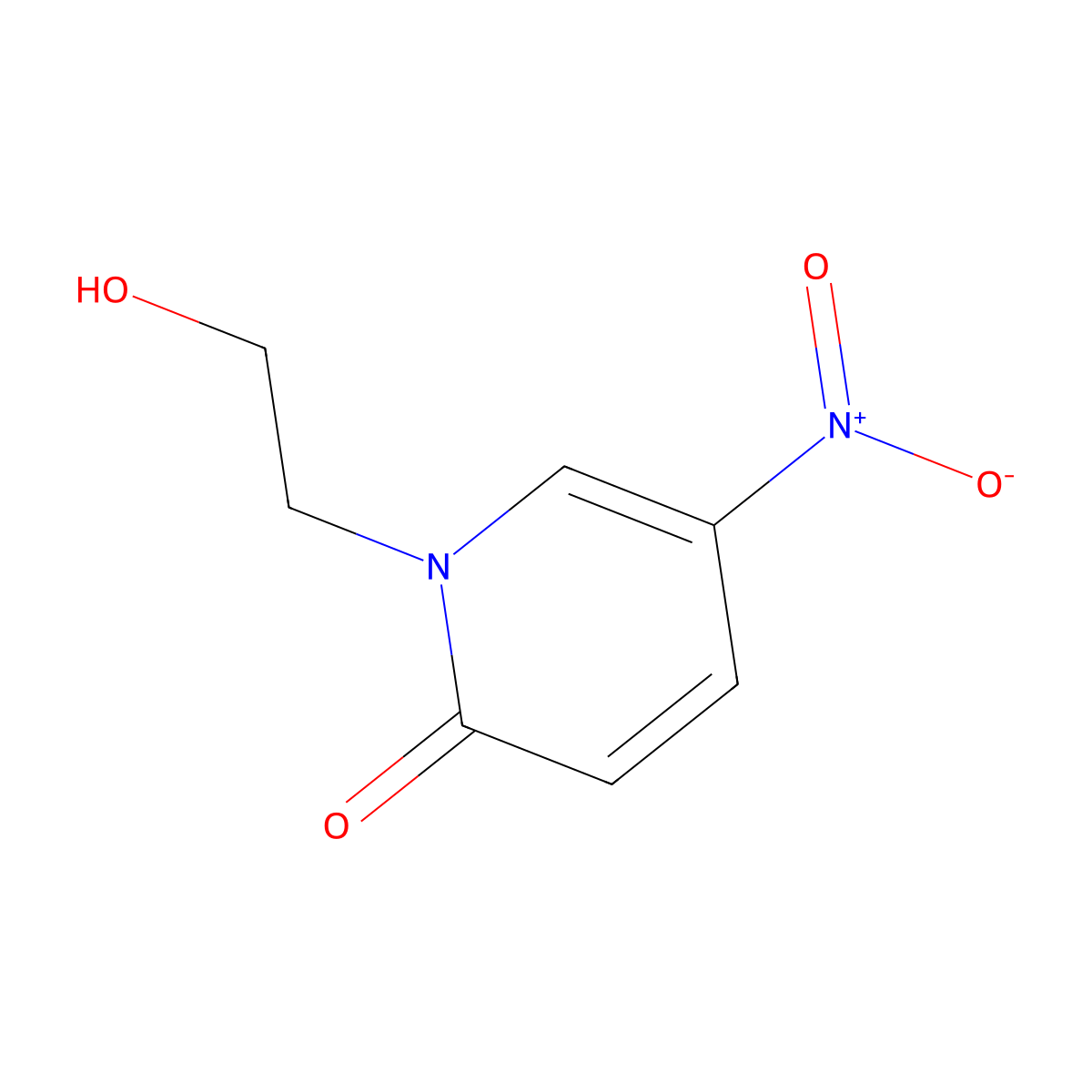 1-(2-Hydroxyethyl)-5-nitro-1,2-dihydropyridin-2-one molecular structure, CAS 1090858-69-7