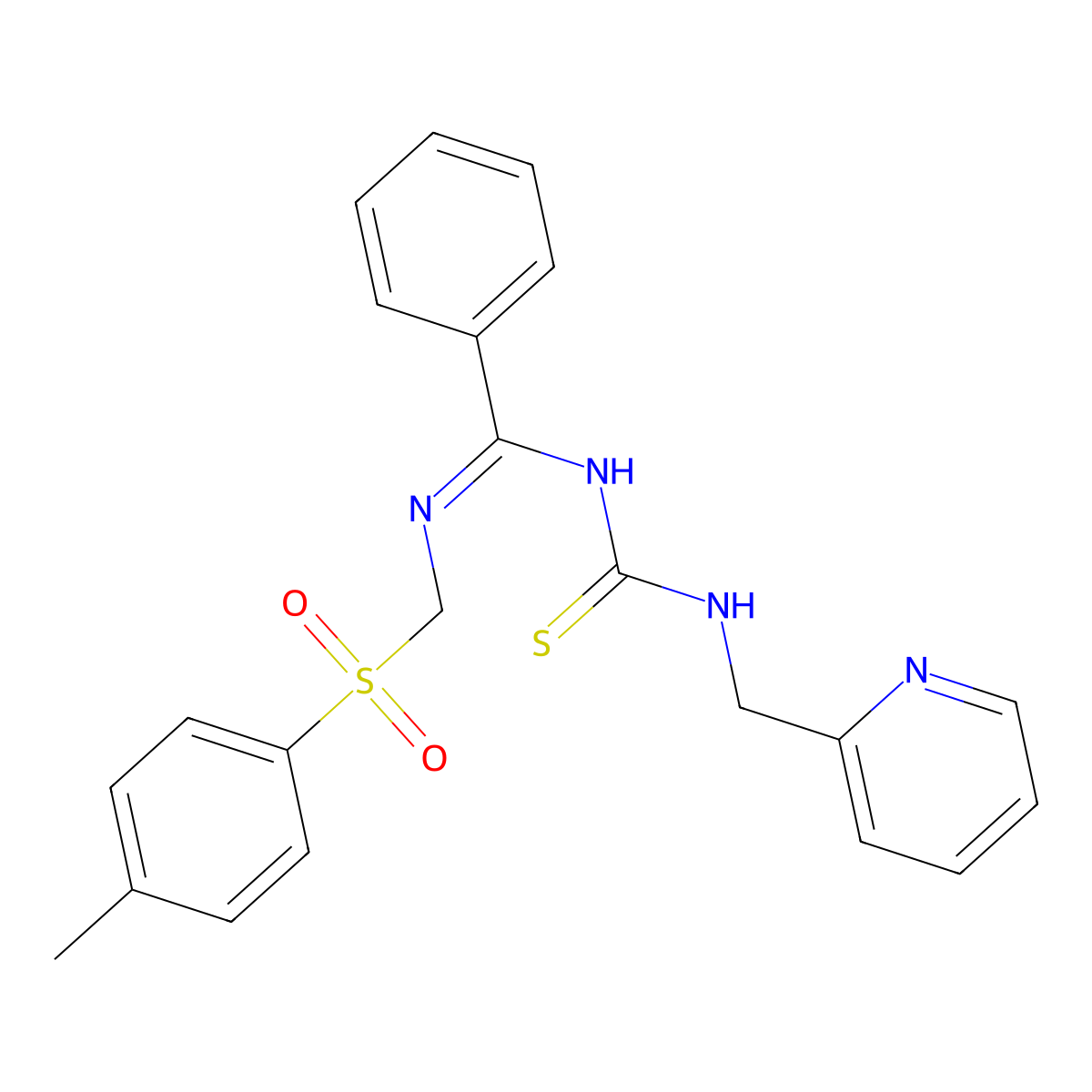 1-({[(4-Methylbenzenesulfonyl)methyl]imino}(phenyl)methyl)-3-[(pyridin-2-yl)methyl]thiourea molecular structure, CAS 1090859-13-4