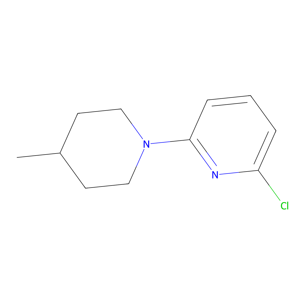 2-Chloro-6-(4-methylpiperidin-1-yl)pyridine molecular structure, CAS 1090861-05-4