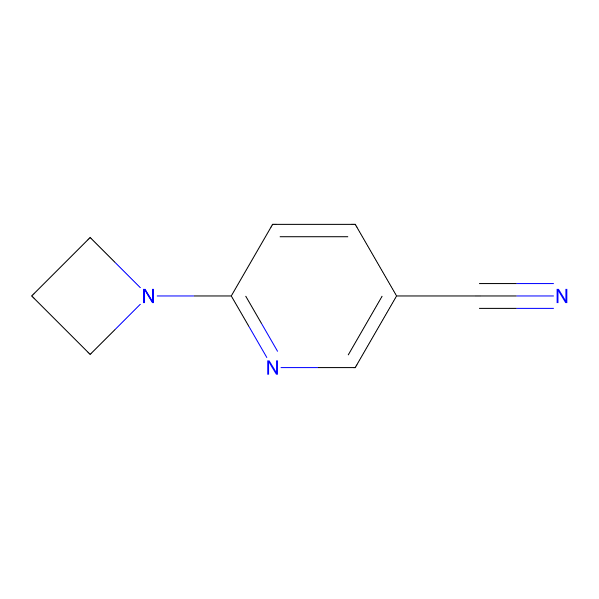 6-(1-Azetidinyl)-3-pyridinecarbonitrile molecular structure, CAS 1090866-09-3