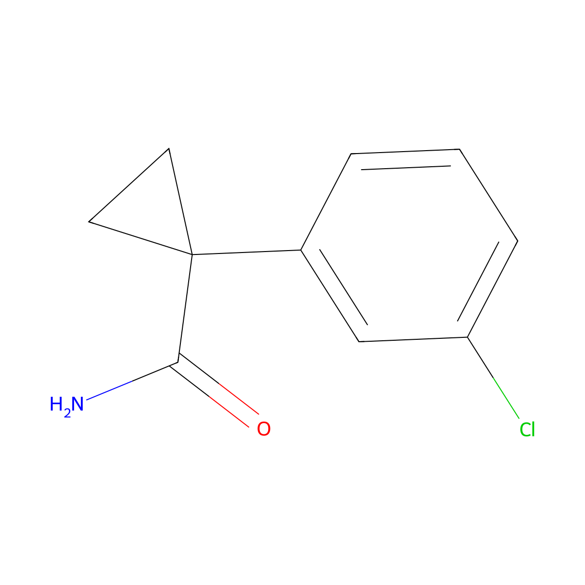 1-(3-Chlorophenyl)cyclopropane-1-carboxamide molecular structure, CAS 1090867-41-6