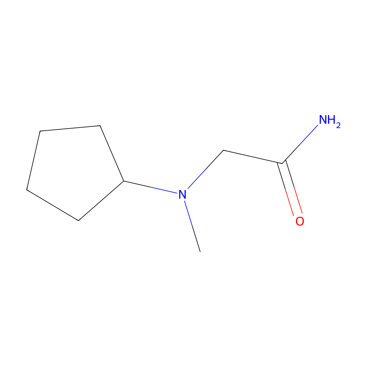 2-[Cyclopentyl(methyl)amino]acetamide molecular structure, CAS 1090870-04-4