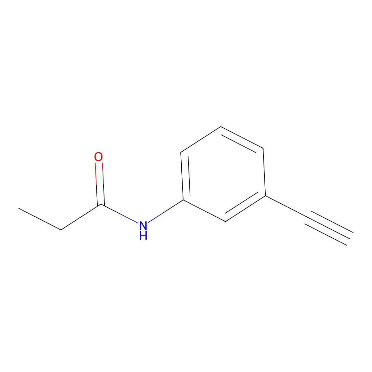 N-(3-ethynylphenyl)propanamide molecular structure, CAS 1090871-02-5
