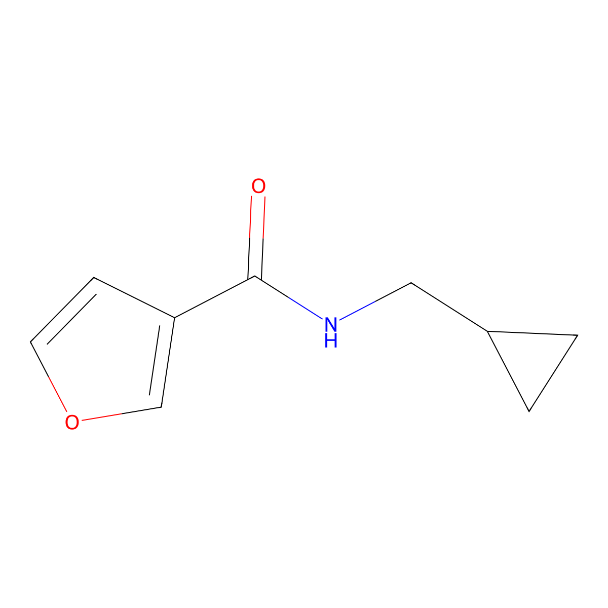 N-(cyclopropylmethyl)furan-3-carboxamide molecular structure, CAS 1090876-72-4