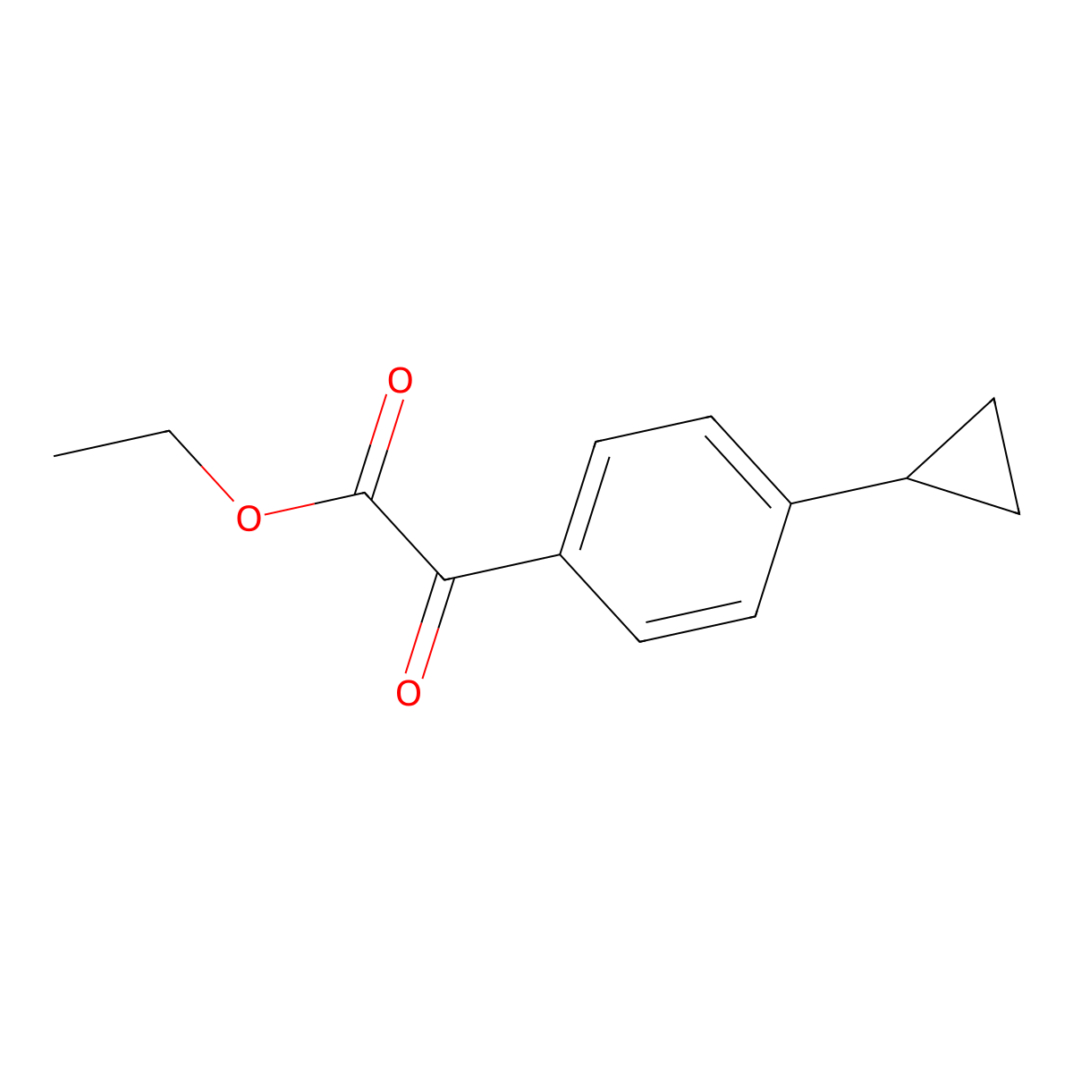 Ethyl 2-(4-cyclopropylphenyl)-2-oxoacetate molecular structure, CAS 109088-67-7
