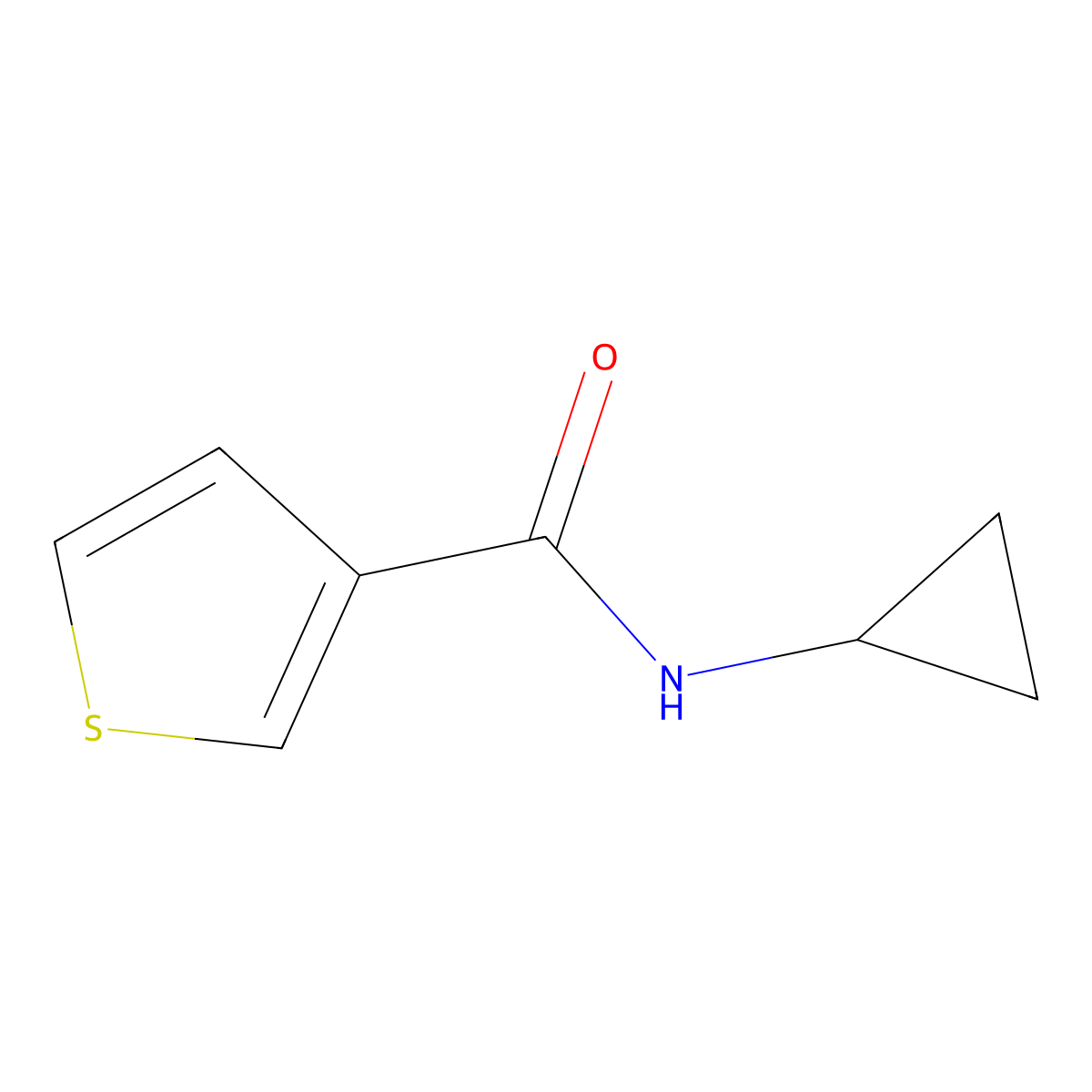 N-cyclopropylthiophene-3-carboxamide molecular structure, CAS 1090897-27-0