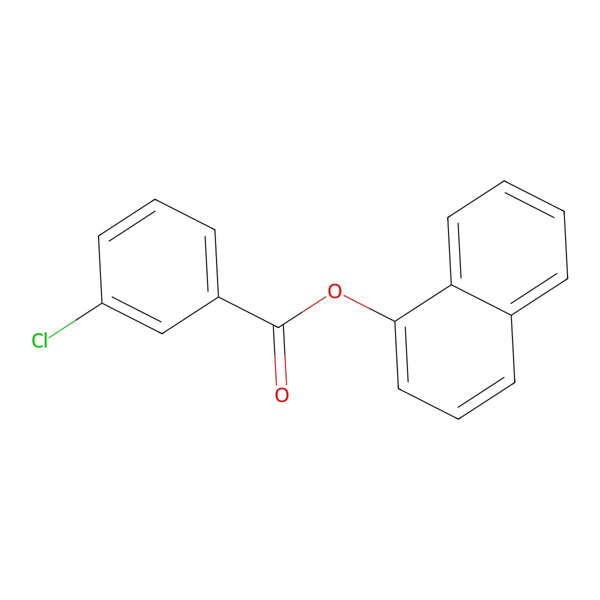 1-Naphthyl 3-chlorobenzoate molecular structure, CAS 109090-11-1