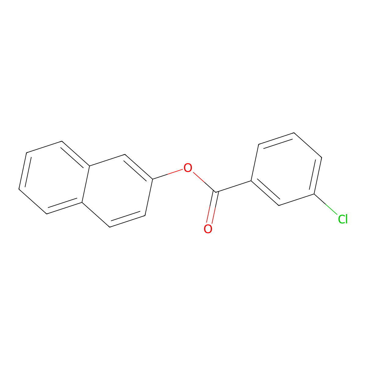Naphthalen-2-yl 3-chlorobenzoate molecular structure, CAS 109090-12-2