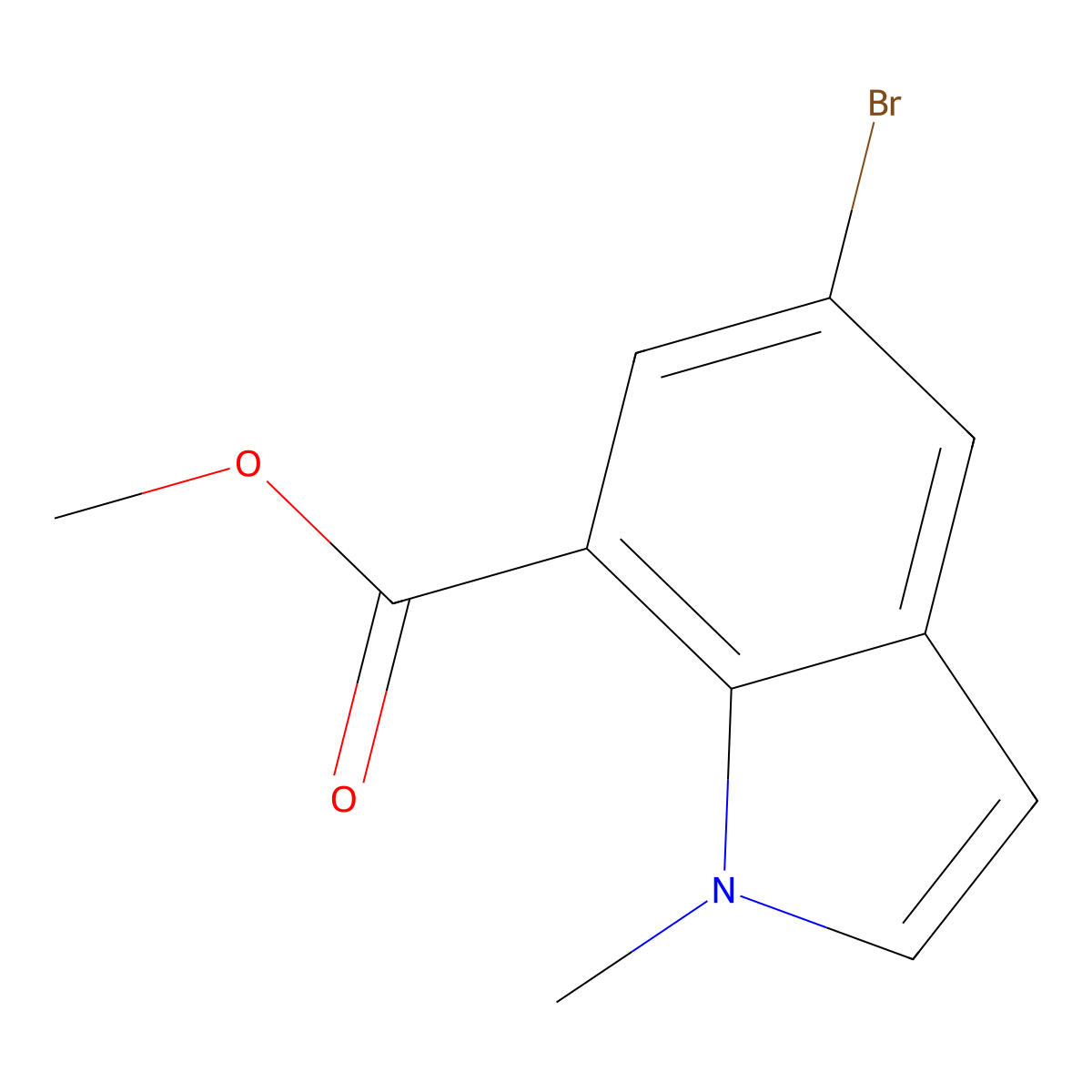 Methyl 5-bromo-1-methyl-1H-indole-7-carboxylate molecular structure, CAS 1090903-58-4