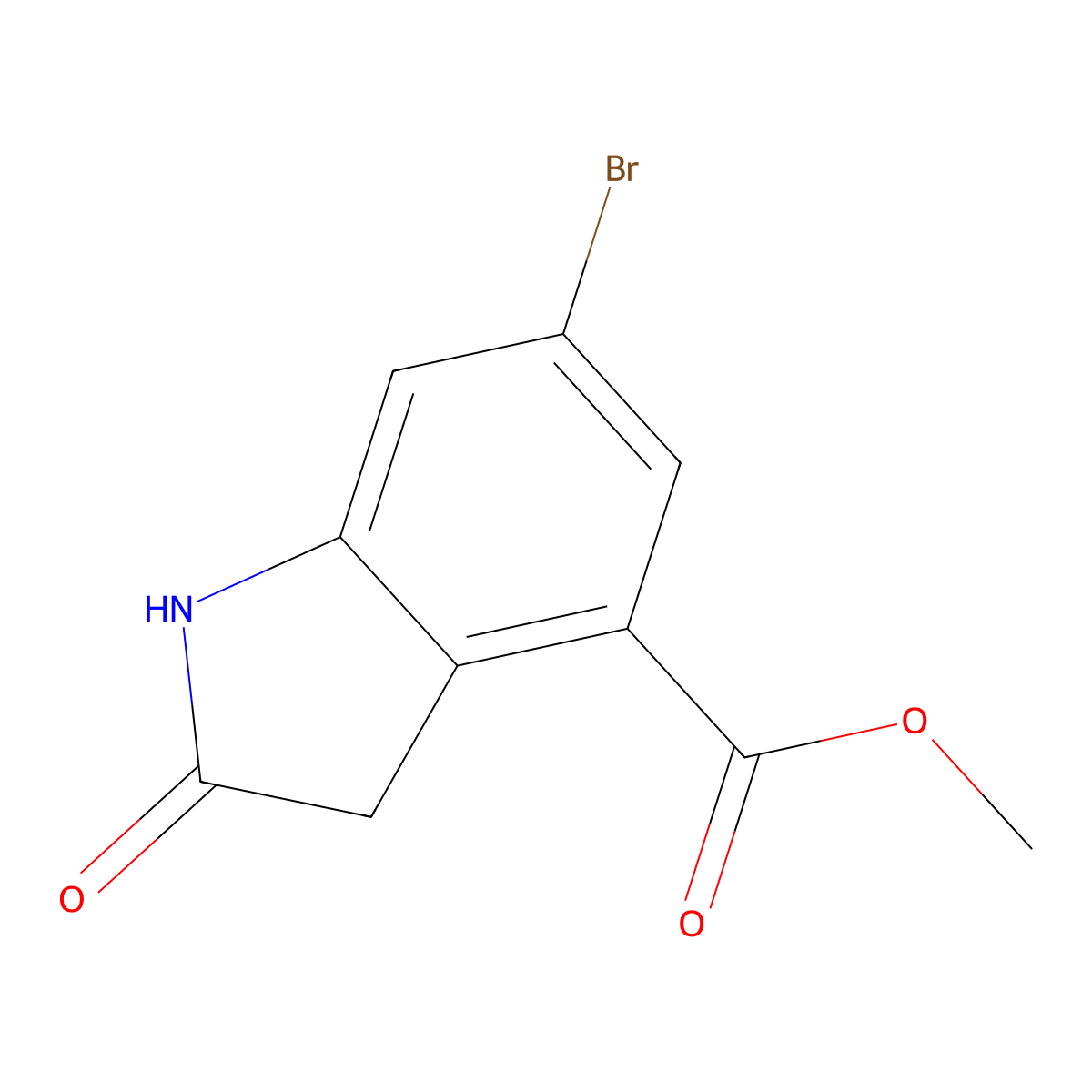 Methyl 6-bromo-2-oxoindoline-4-carboxylate molecular structure, CAS 1090903-69-7