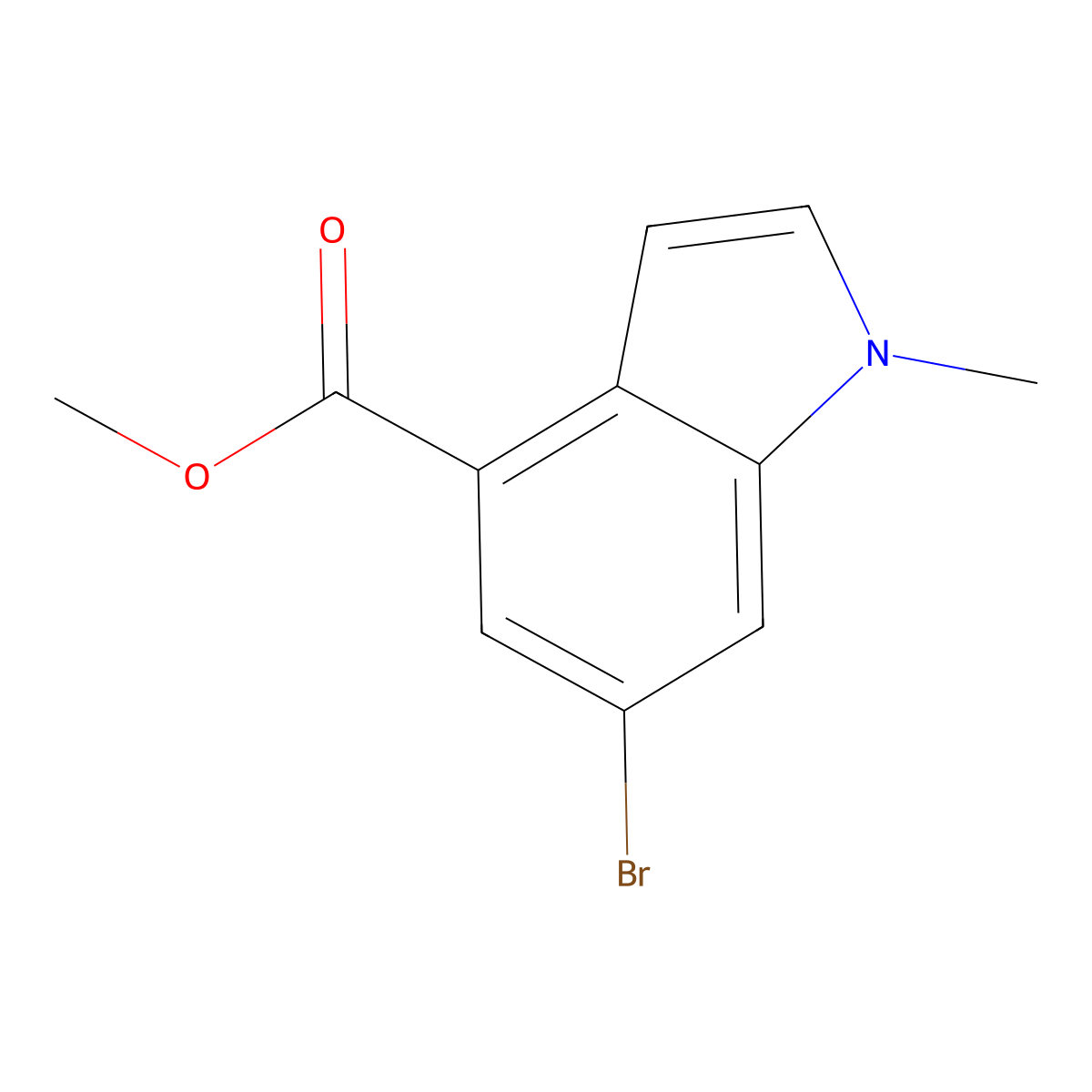 Methyl 6-bromo-1-methyl-1H-indole-4-carboxylate molecular structure, CAS 1090903-89-1