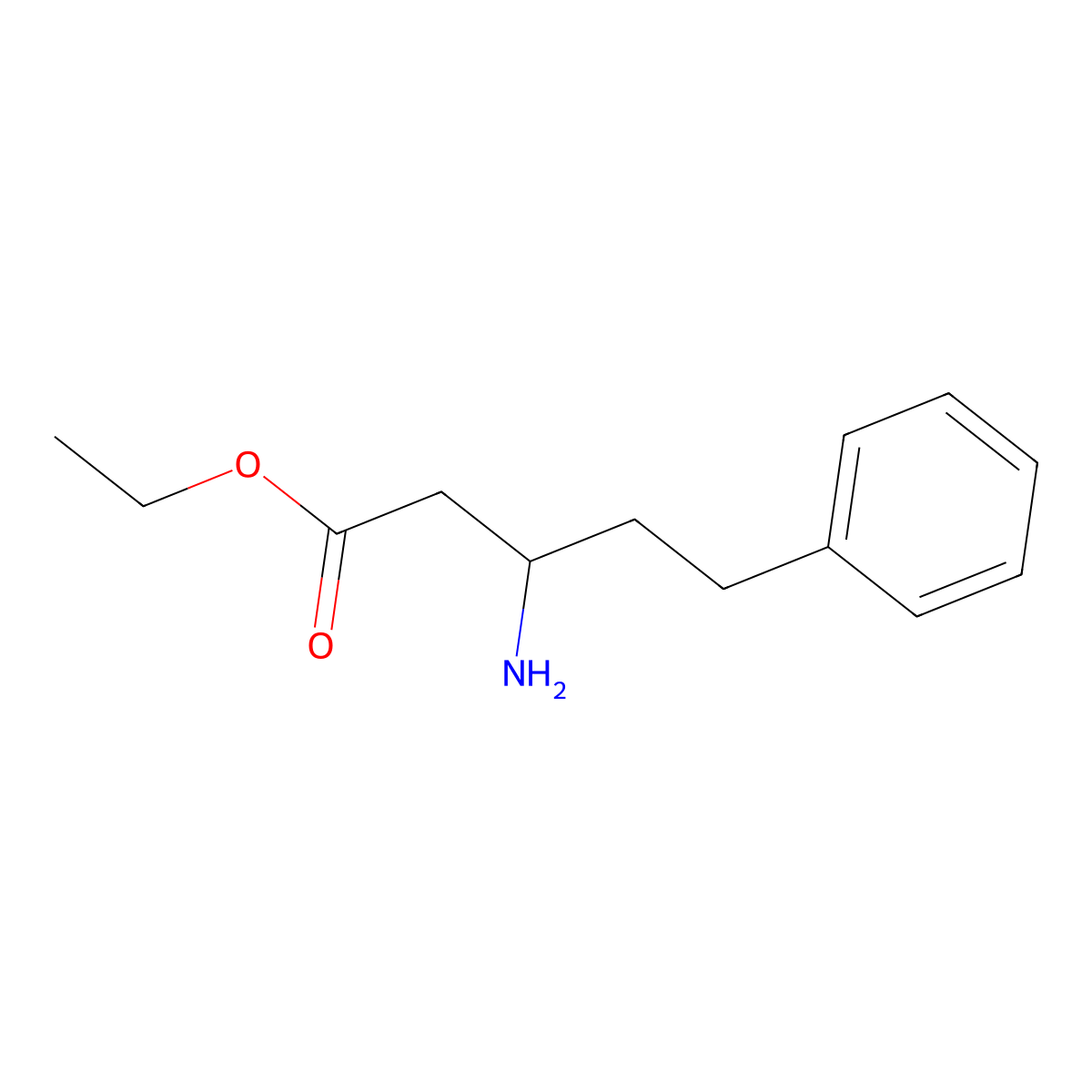 ethyl (3S)-3-amino-5-phenylpentanoate molecular structure, CAS 1090904-04-3