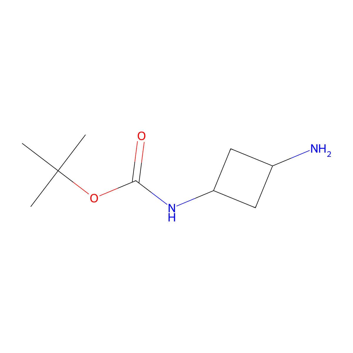 rac-tert-butyl N-((1r,3r)-3-aminocyclobutyl)carbamate molecular structure, CAS 1090904-48-5