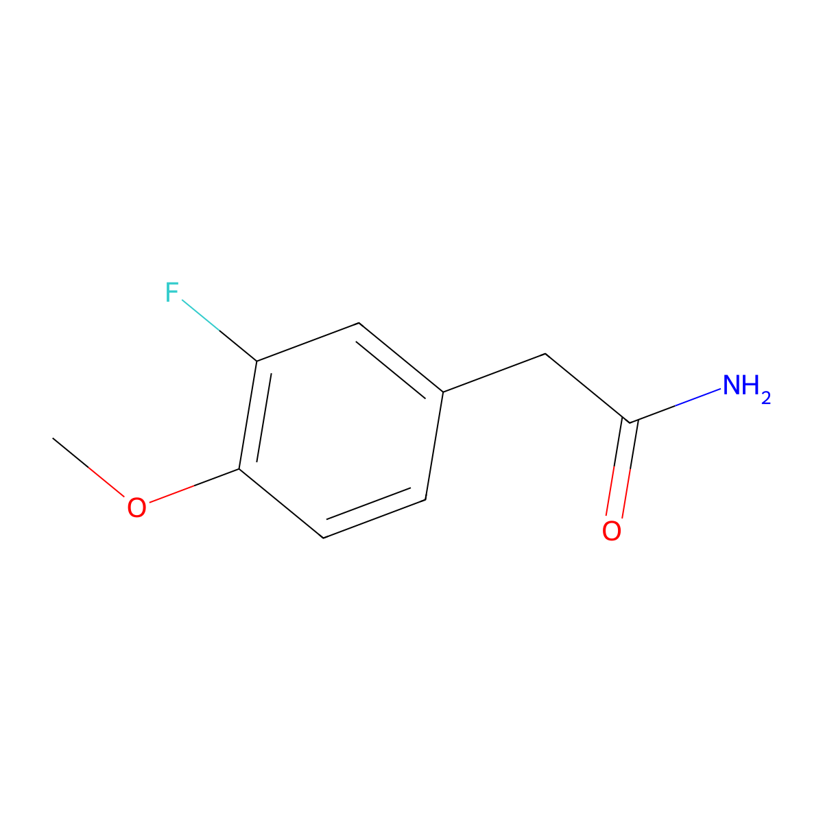2-(3-Fluoro-4-methoxyphenyl)acetamide molecular structure, CAS 1090910-56-7