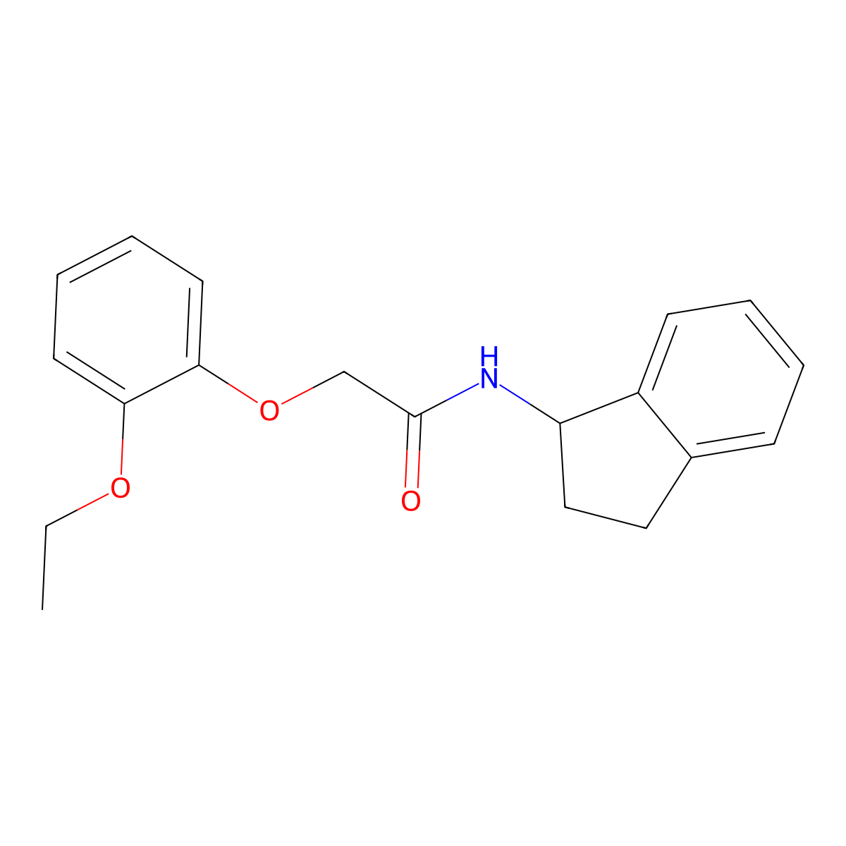 N-(2,3-dihydro-1H-inden-1-yl)-2-(2-ethoxyphenoxy)acetamide molecular structure, CAS 1090914-71-8
