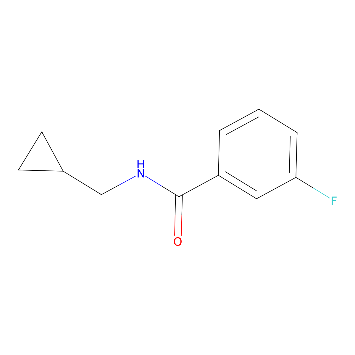 N-(cyclopropylmethyl)-3-fluorobenzamide molecular structure, CAS 1090915-79-9