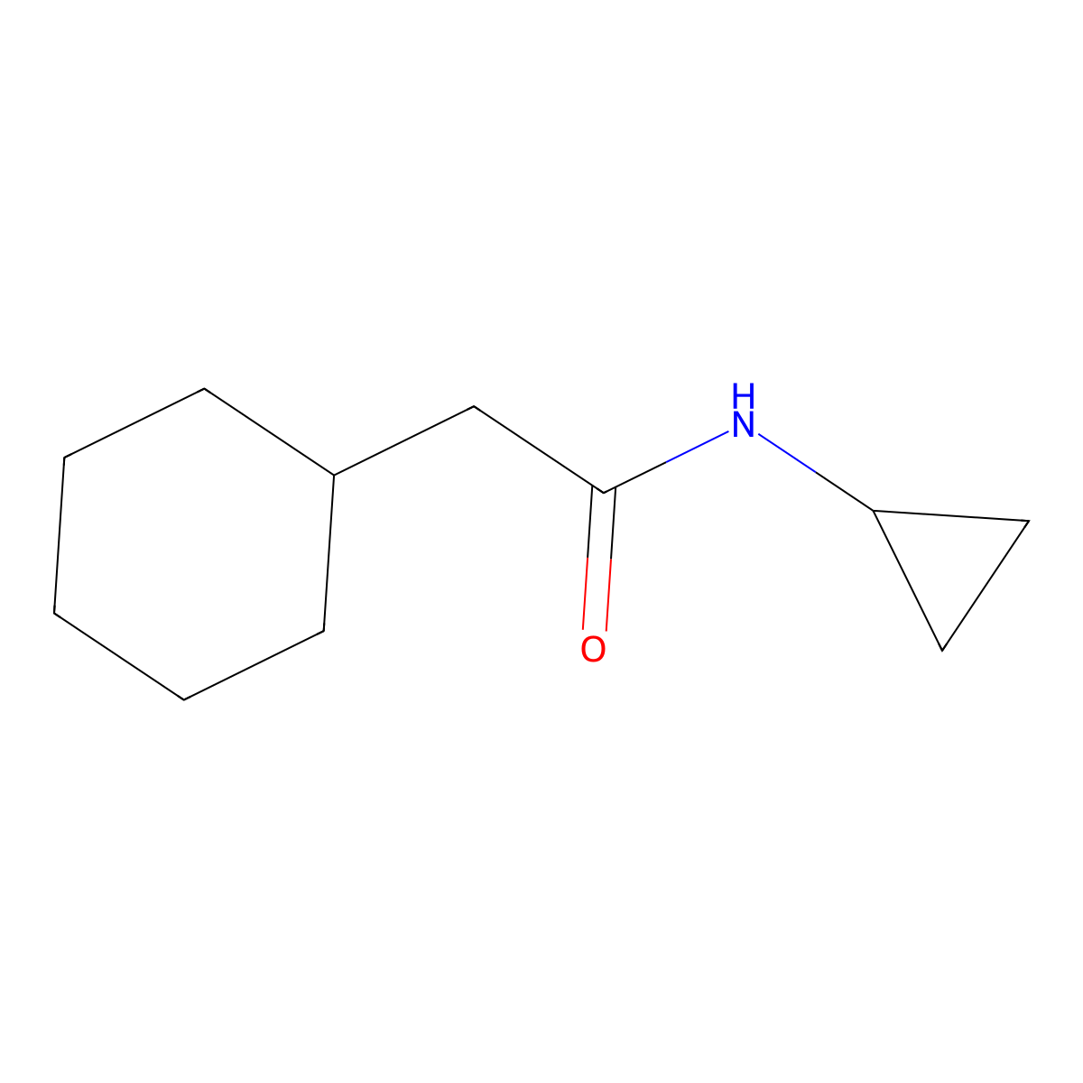 2-cyclohexyl-N-cyclopropylacetamide molecular structure, CAS 1090918-08-3