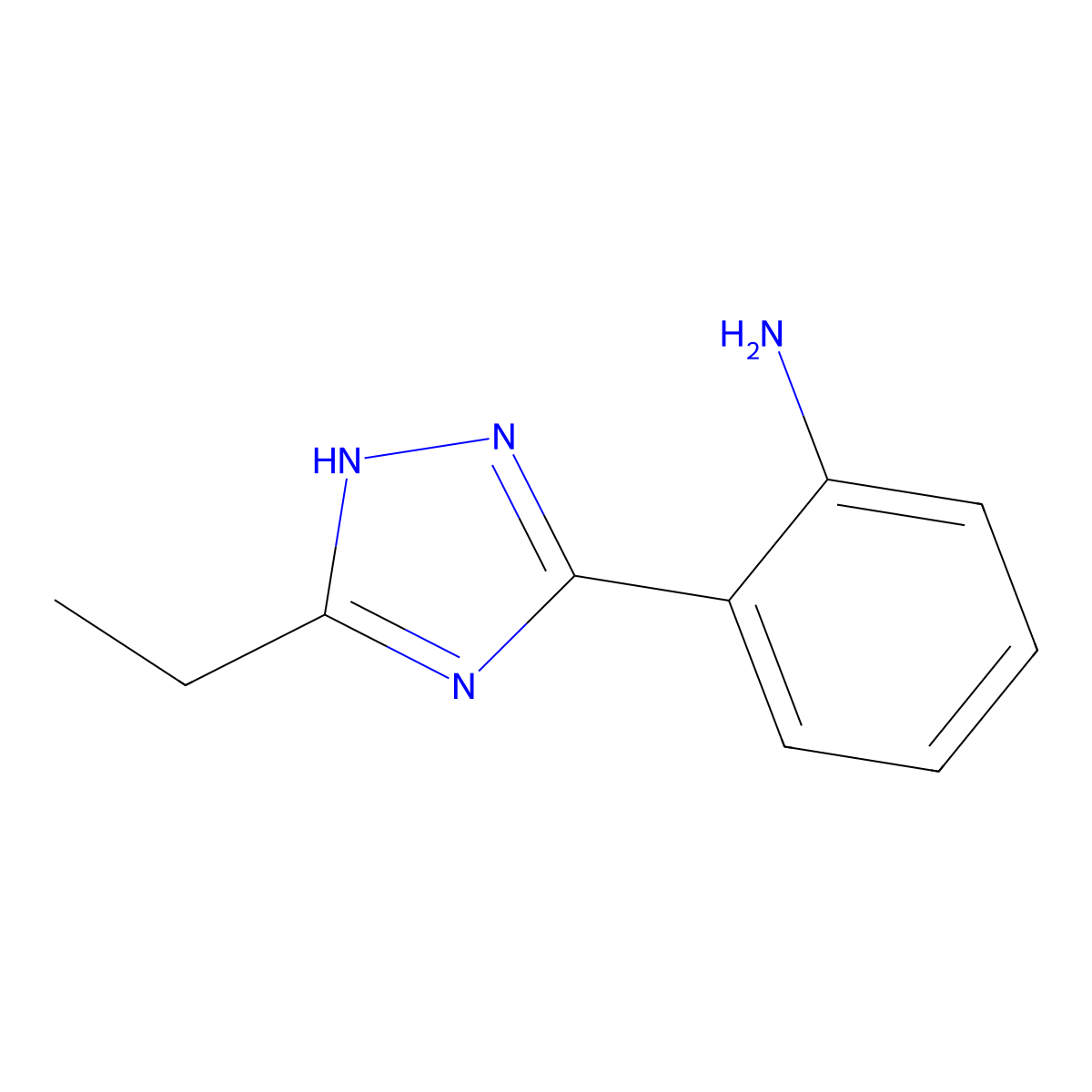 2-(3-ethyl-1H-1,2,4-triazol-5-yl)aniline molecular structure, CAS 1090921-40-6