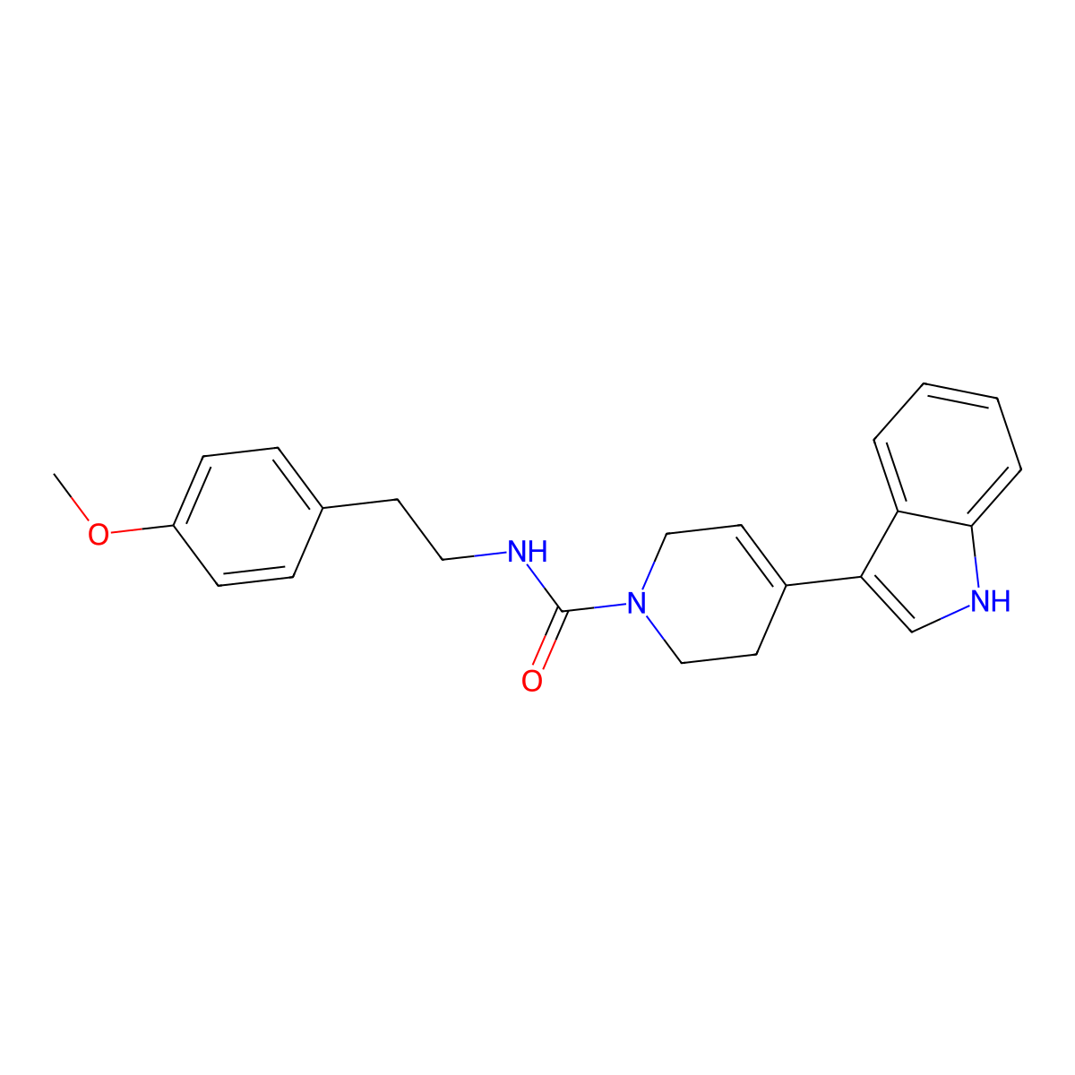 4-(1H-indol-3-yl)-N-[2-(4-methoxyphenyl)ethyl]-1,2,3,6-tetrahydropyridine-1-carboxamide molecular structure, CAS 1090923-26-4