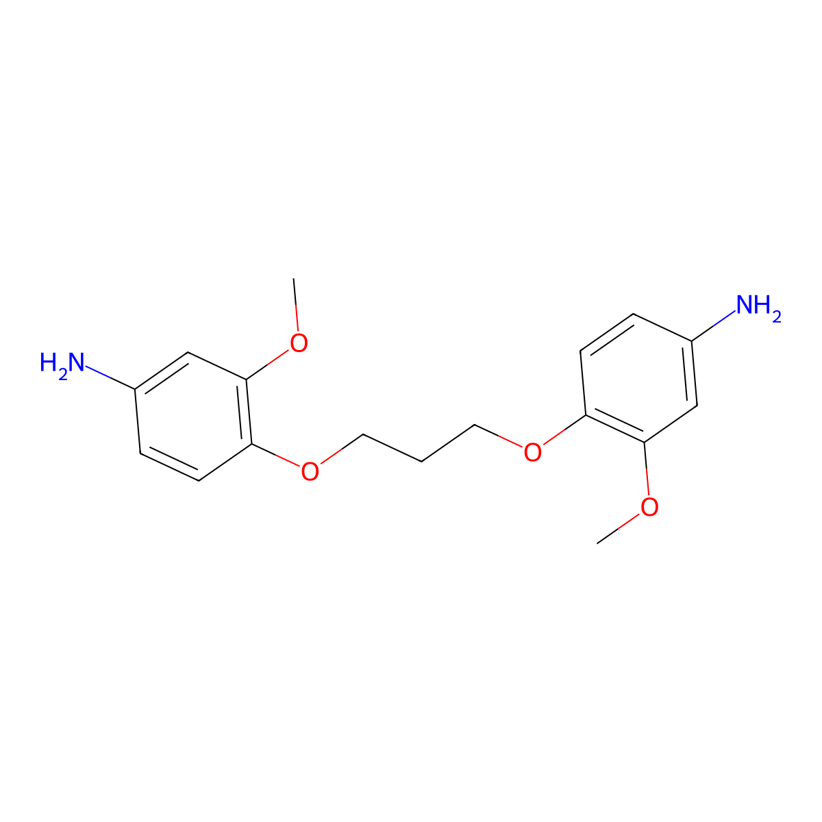 4-[3-(4-Amino-2-methoxyphenoxy)propoxy]-3-methoxyaniline molecular structure, CAS 109093-73-4