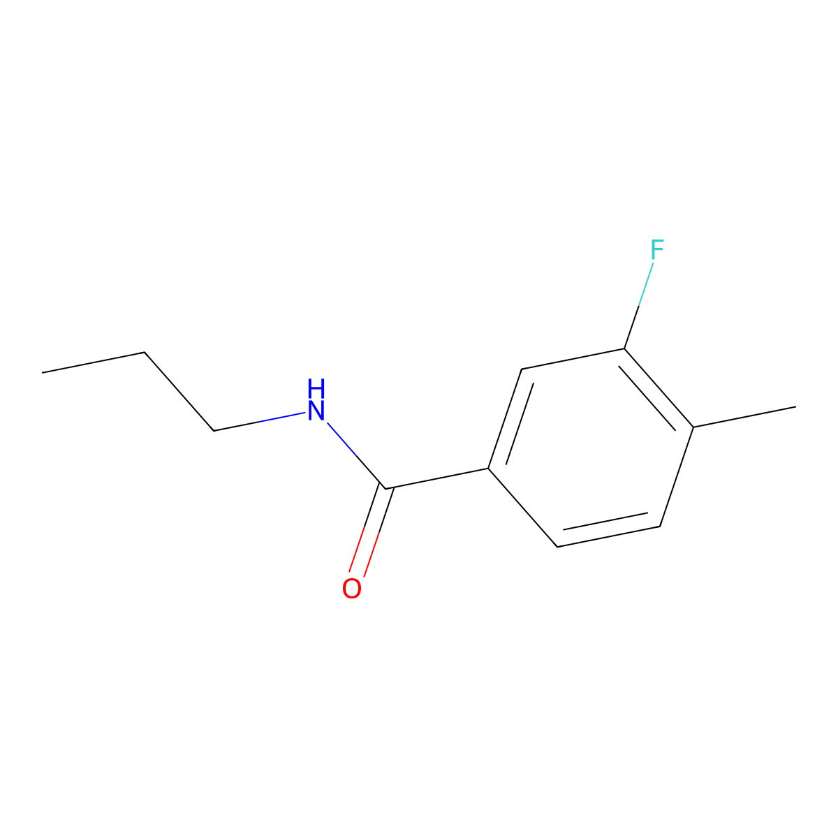 3-fluoro-4-methyl-N-propylbenzamide molecular structure, CAS 1090948-70-1