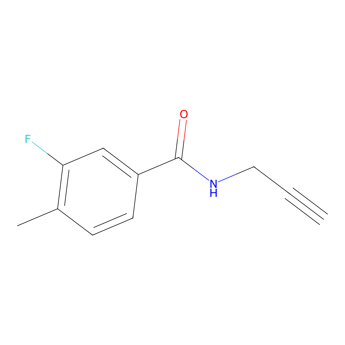 3-Fluoro-4-methyl-N-(prop-2-YN-1-YL)benzamide molecular structure, CAS 1090953-49-3