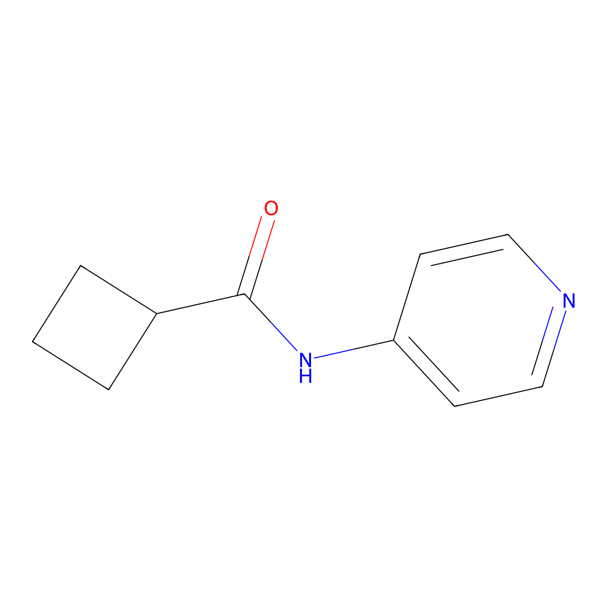 N-(pyridin-4-yl)cyclobutanecarboxamide molecular structure, CAS 1090959-94-6