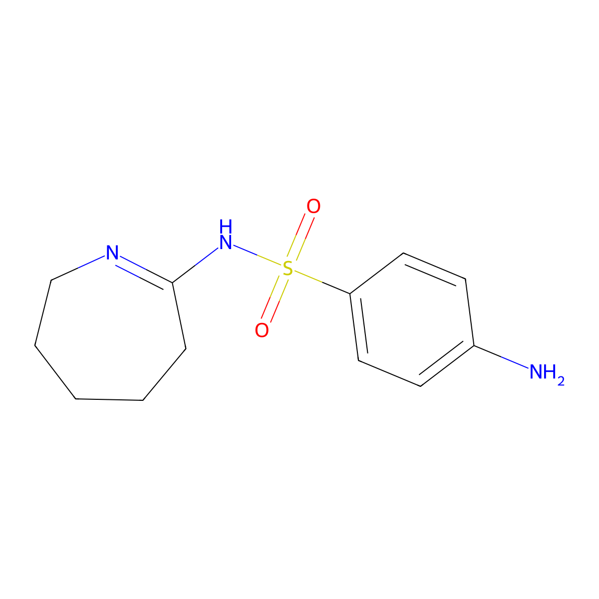 4-amino-N-(azepan-2-ylidene)benzene-1-sulfonamide molecular structure, CAS 109097-77-0