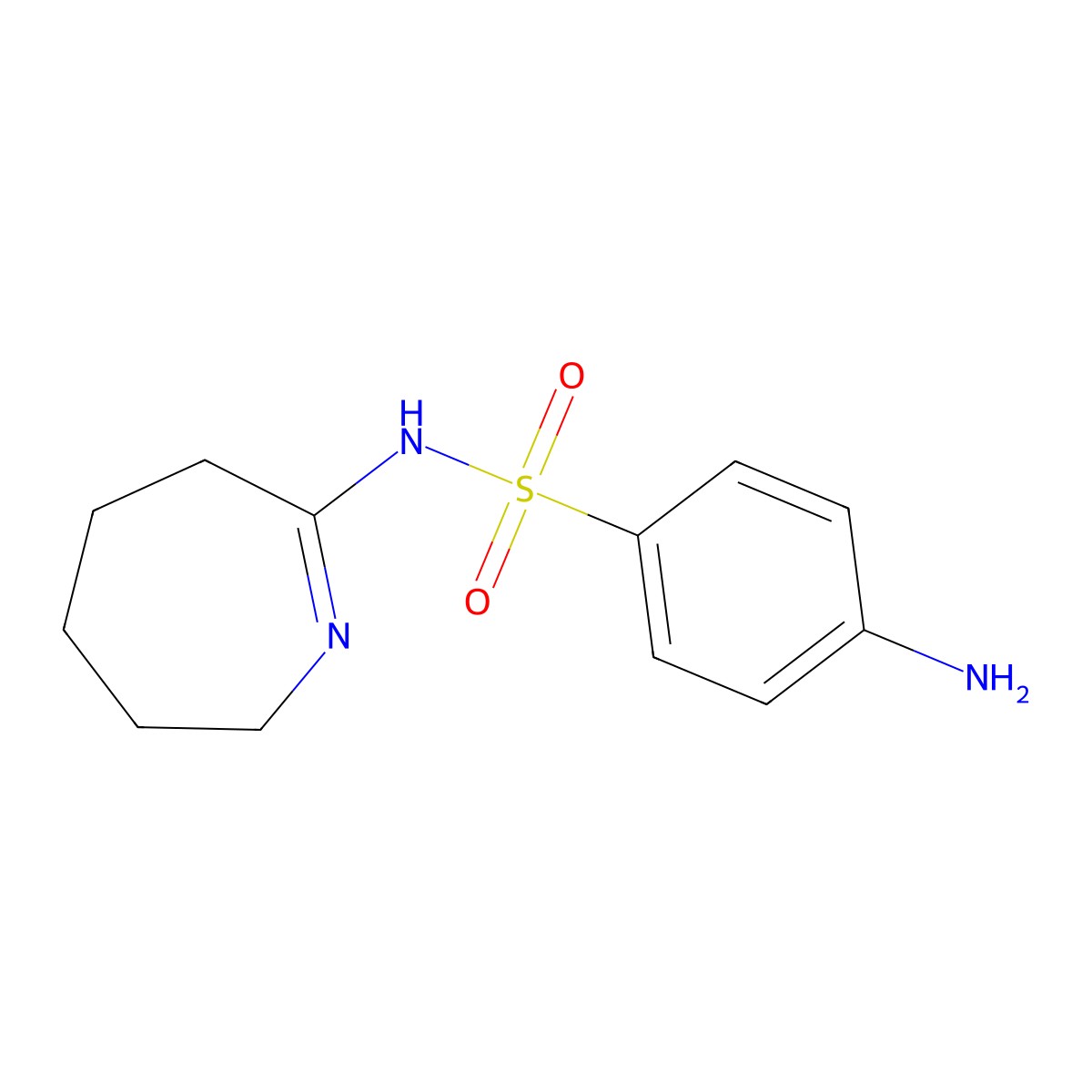 4-amino-N-(azepan-2-ylidene)benzene-1-sulfonamide molecular structure, CAS 109097-77-0
