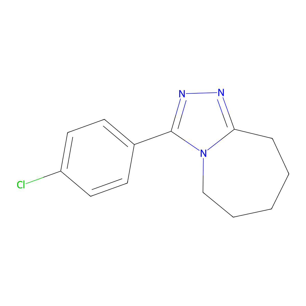 3-(4-chlorophenyl)-6,7,8,9-tetrahydro-5H-[1,2,4]triazolo[4,3-a]azepine molecular structure, CAS 109098-07-9