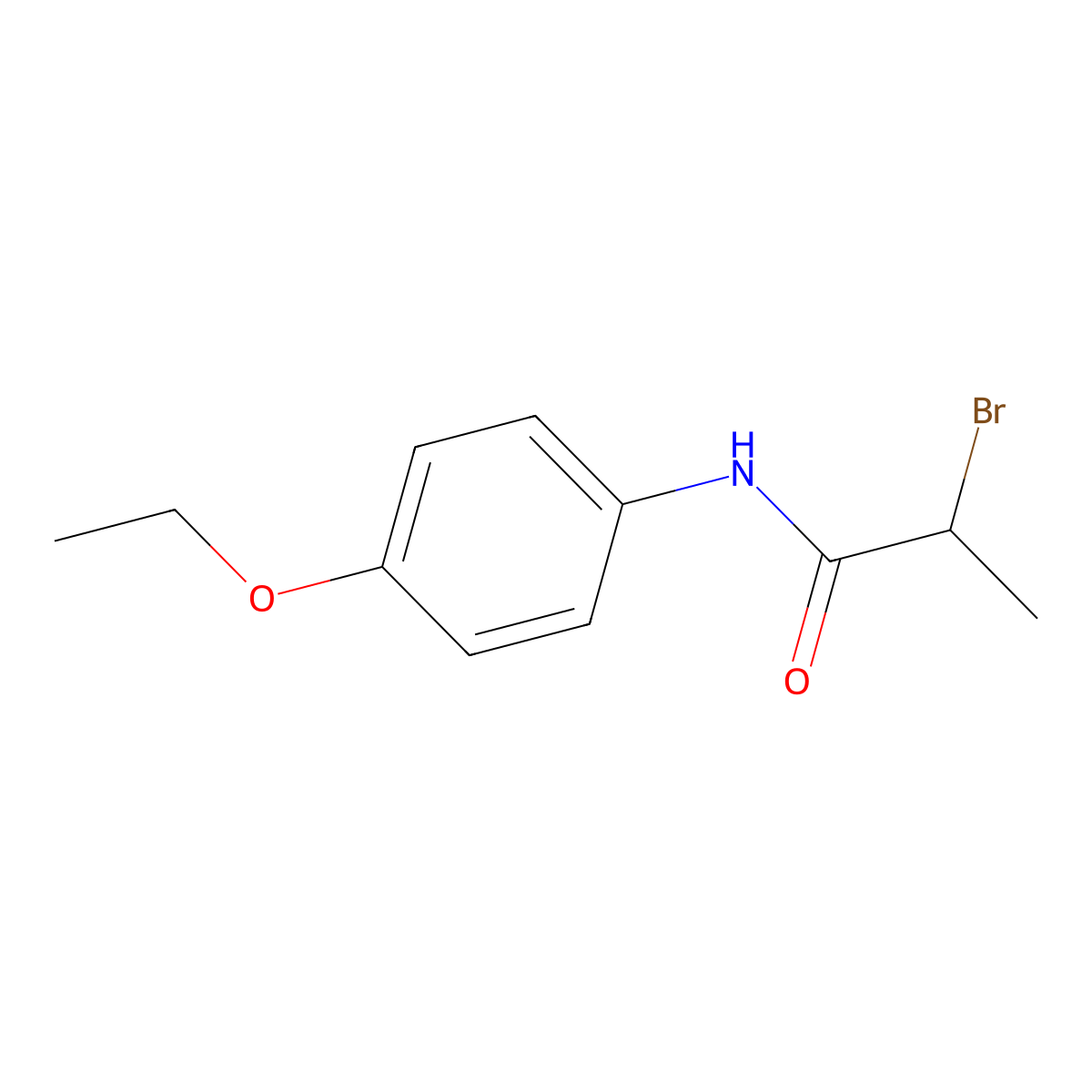 2-bromo-N-(4-ethoxyphenyl)propanamide molecular structure, CAS 109098-43-3