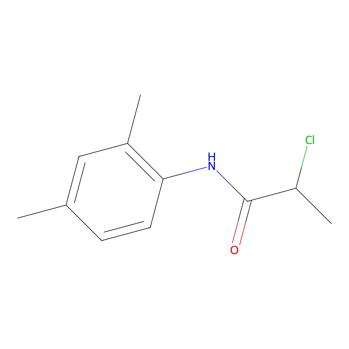 2-chloro-N-(2,4-dimethylphenyl)propanamide molecular structure, CAS 109099-55-0