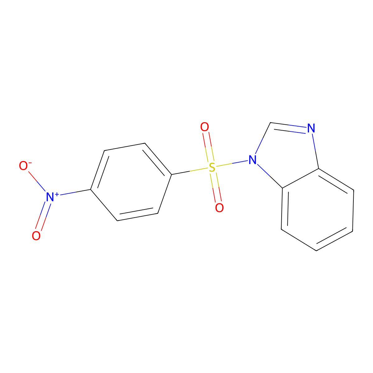 1H-Benzimidazole, 1-[(4-nitrophenyl)sulfonyl]- molecular structure, CAS 1091-57-2