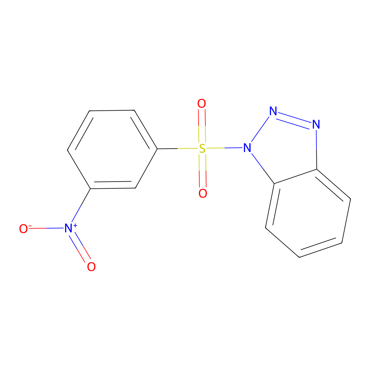1-((3-nitrophenyl)sulfonyl)-1H-benzo[d][1,2,3]triazole molecular structure, CAS 1091-86-7