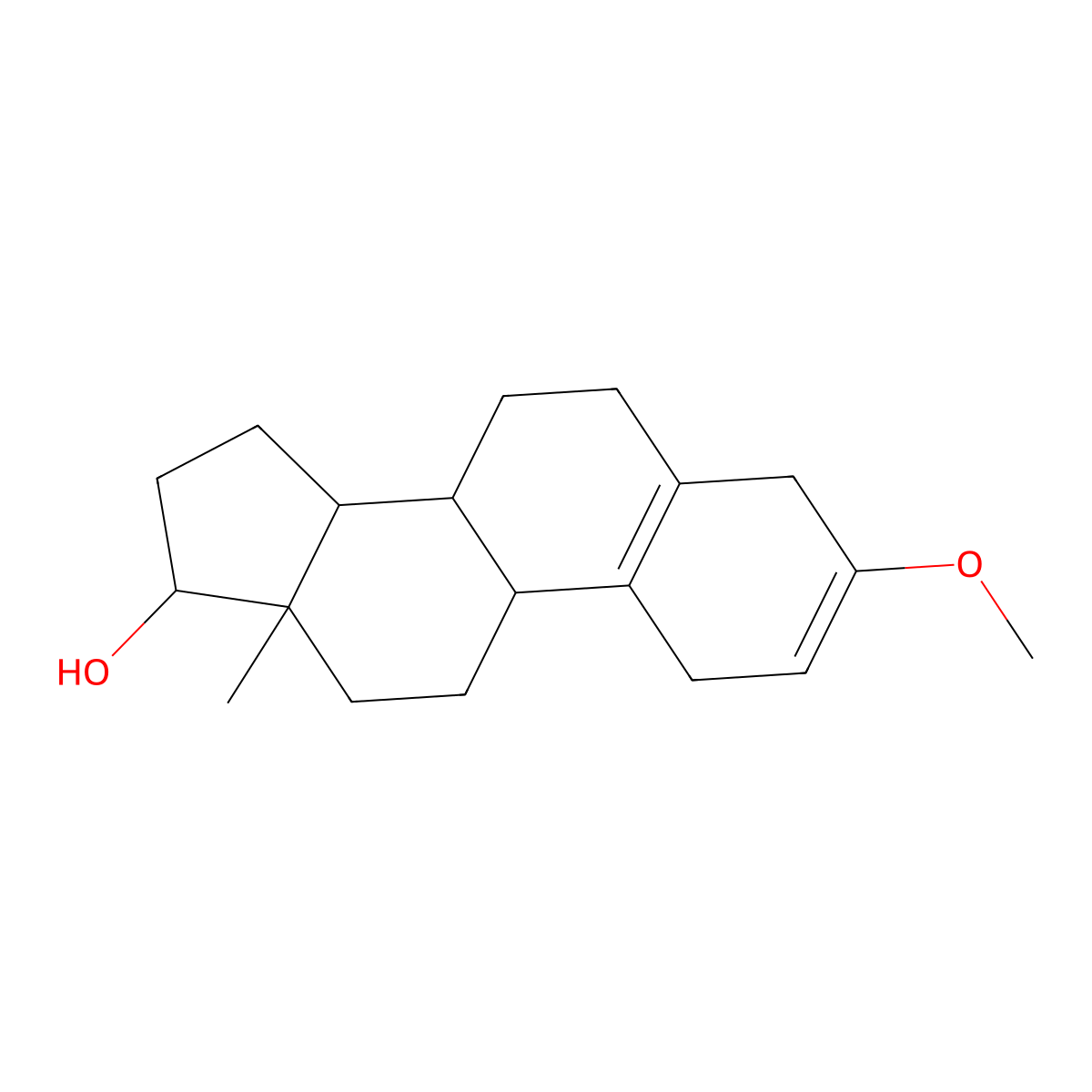 3-Methoxyestra-2,5(10)-dien-17beta-ol molecular structure, CAS 1091-93-6
