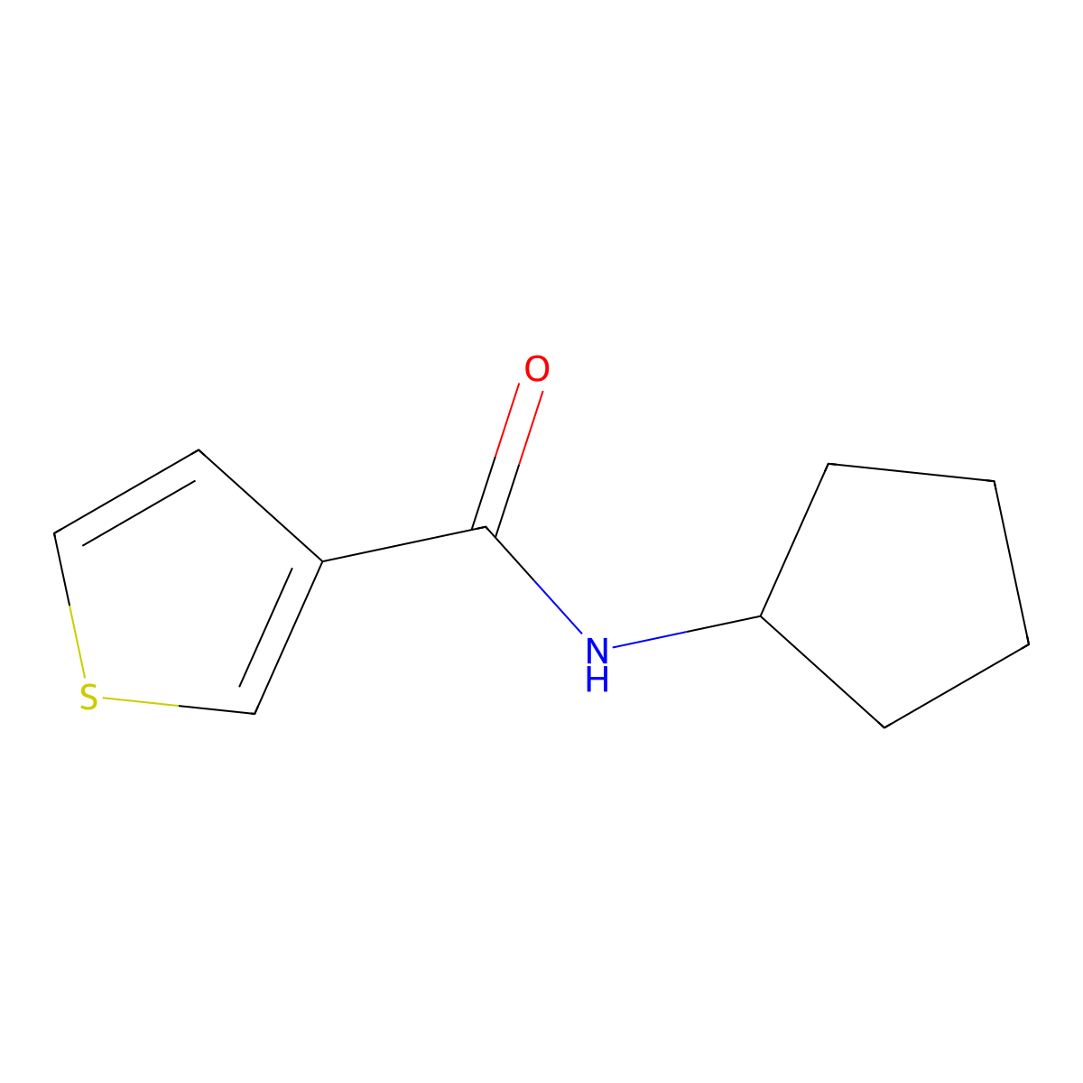 N-cyclopentylthiophene-3-carboxamide molecular structure, CAS 1091003-80-3
