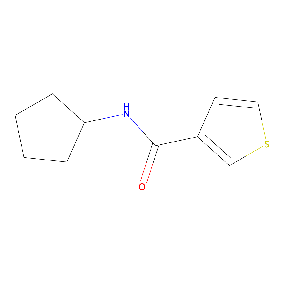 N-cyclopentylthiophene-3-carboxamide molecular structure, CAS 1091003-80-3