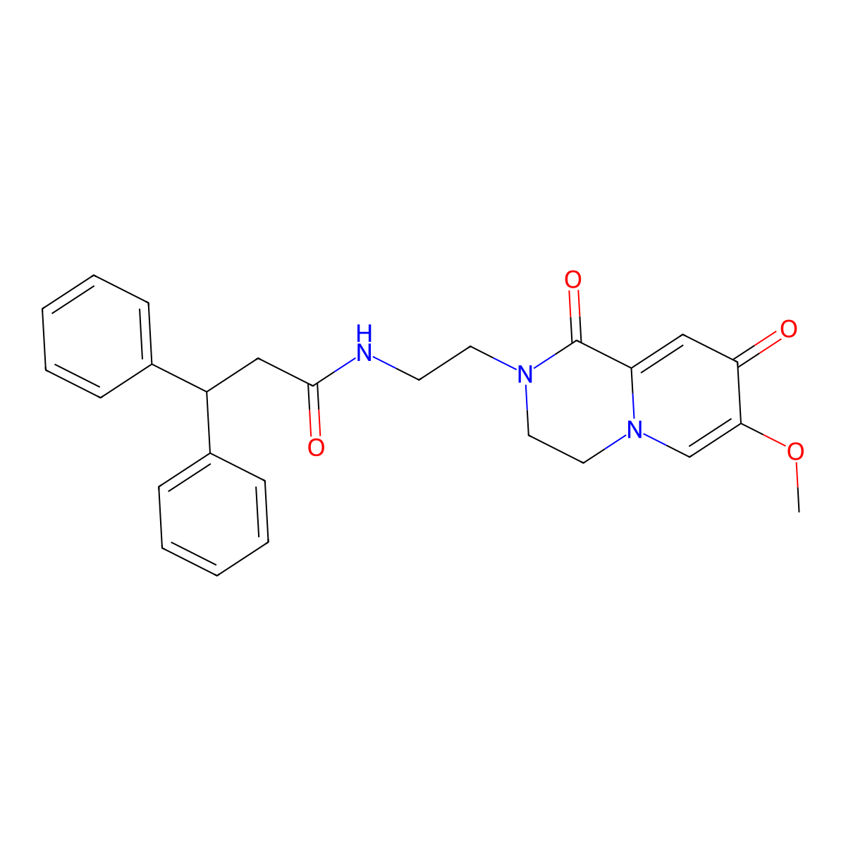 N-(2-(7-methoxy-1,8-dioxo-3,4-dihydro-1H-pyrido[1,2-a]pyrazin-2(8H)-yl)ethyl)-3,3-diphenylpropanamide molecular structure, CAS 1091012-75-7