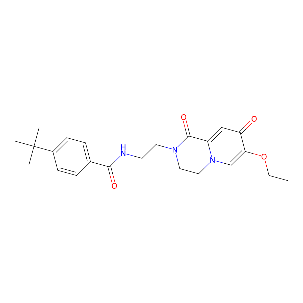 4-tert-butyl-N-(2-{7-ethoxy-1,8-dioxo-1H,2H,3H,4H,8H-pyrido[1,2-a]pyrazin-2-yl}ethyl)benzamide molecular structure, CAS 1091013-82-9