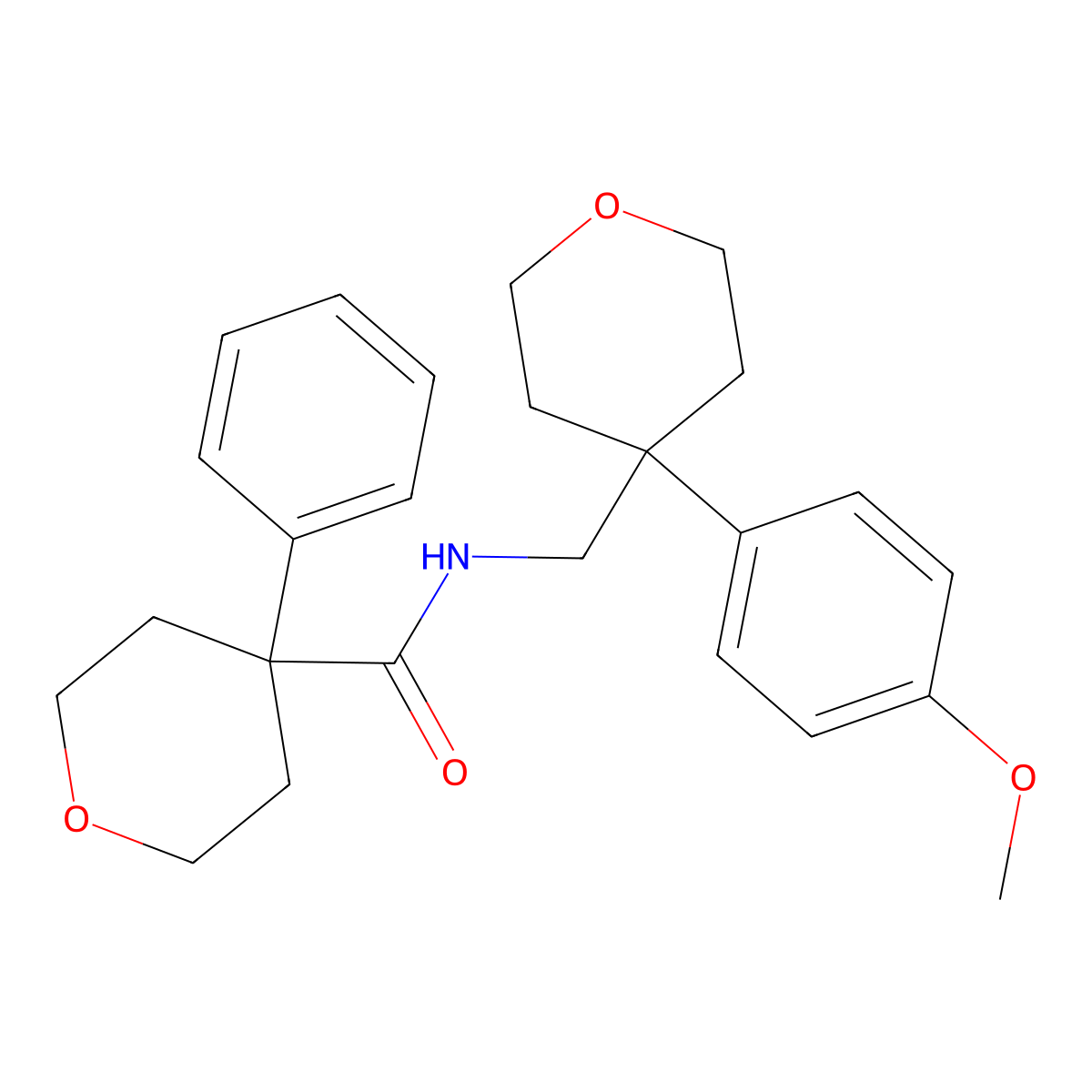 N-{[4-(4-methoxyphenyl)oxan-4-yl]methyl}-4-phenyloxane-4-carboxamide molecular structure, CAS 1091017-83-2