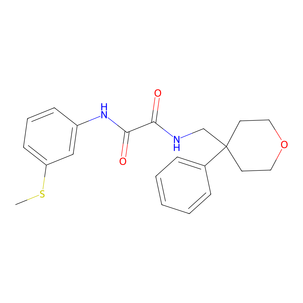 N'-[3-(methylsulfanyl)phenyl]-N-[(4-phenyloxan-4-yl)methyl]ethanediamide molecular structure, CAS 1091035-63-0