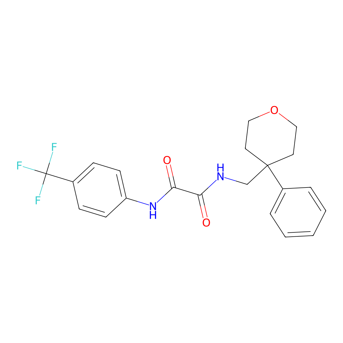 N-[(4-phenyloxan-4-yl)methyl]-N'-[4-(trifluoromethyl)phenyl]ethanediamide molecular structure, CAS 1091035-73-2
