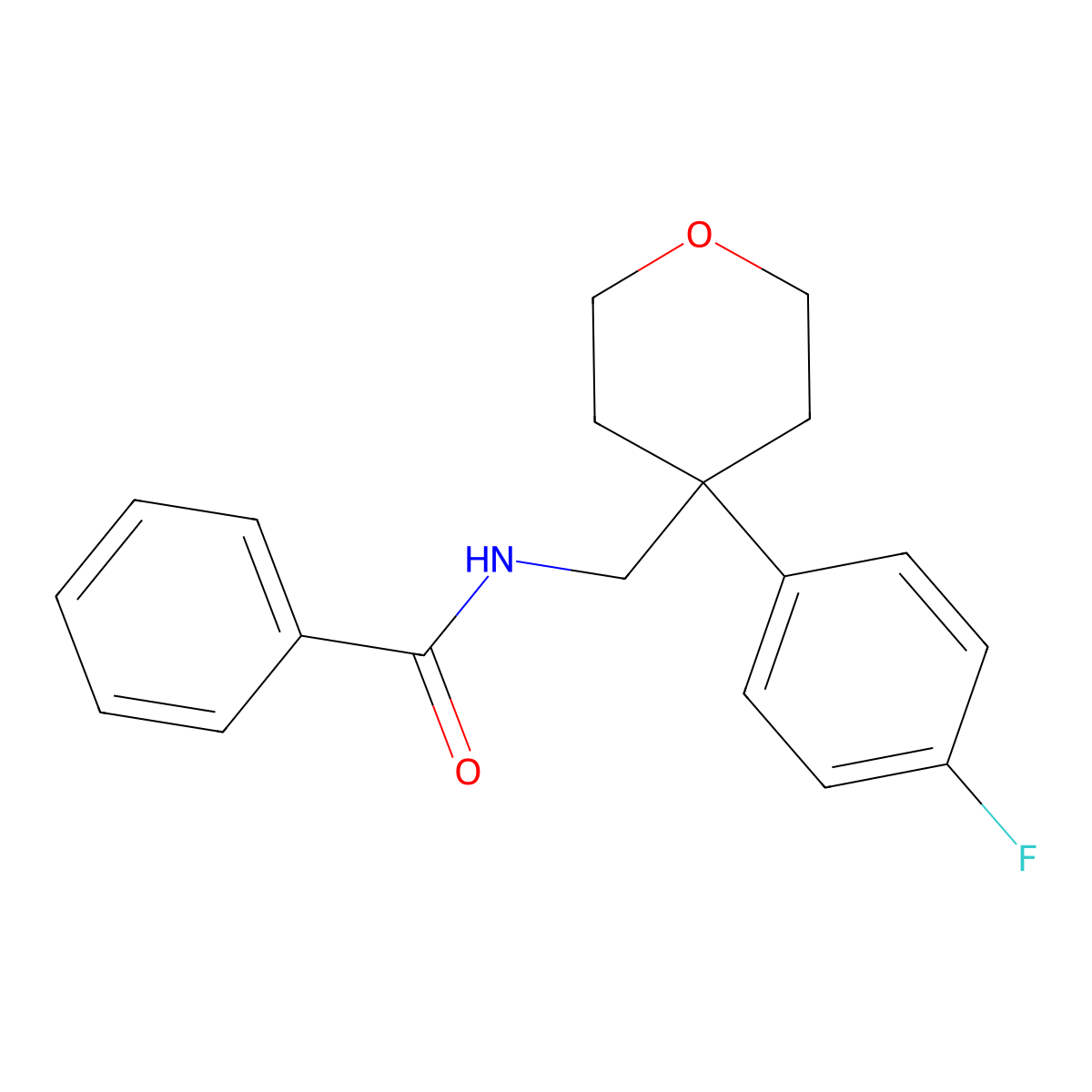 N-{[4-(4-fluorophenyl)oxan-4-yl]methyl}benzamide molecular structure, CAS 1091049-58-9