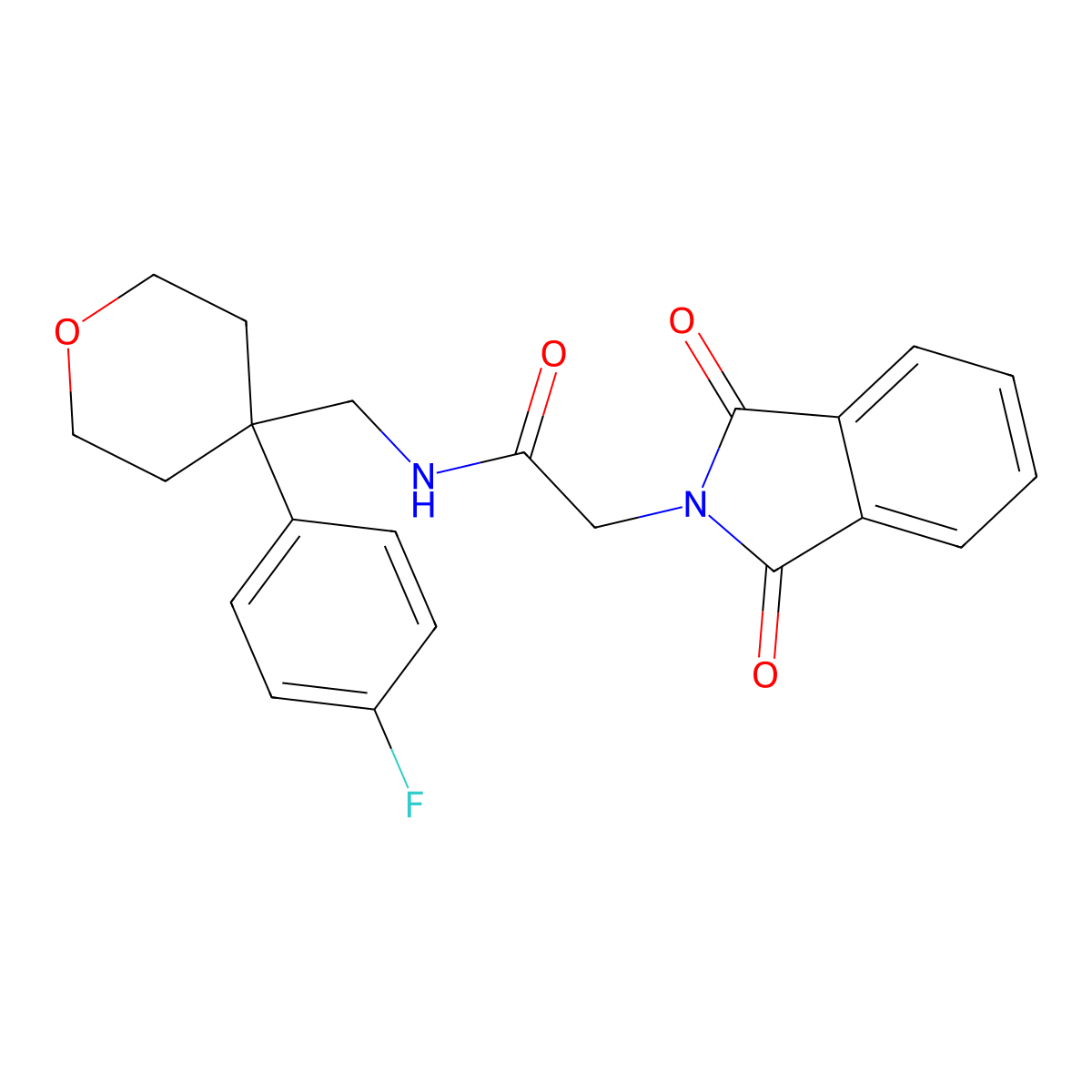 2-(1,3-dioxo-2,3-dihydro-1H-isoindol-2-yl)-N-{[4-(4-fluorophenyl)oxan-4-yl]methyl}acetamide molecular structure, CAS 1091049-82-9