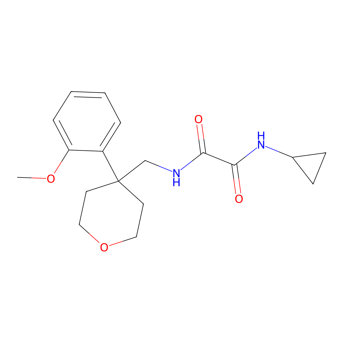 N-cyclopropyl-N'-{[4-(2-methoxyphenyl)oxan-4-yl]methyl}ethanediamide molecular structure, CAS 1091059-02-7